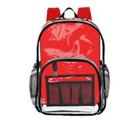 ZRWLUCKY zaini trasparenti zaini trasparenti per scolari per ragazzi zaino trasparente resistente all'usura rosso, taglia unica, rosso, taglia unica, Rosso, One Size