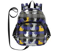 ZRWLUCKY Zaino con orecchie carine per asilo nido cintura ragazzi/ragazze zaino personalizzato anti-perso per bambini con striscia riflettente stampa gatto striscia blu, nero, blu nero, Blu, nero