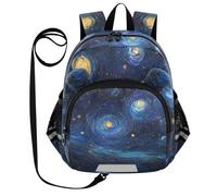 ZRWLUCKY Zaino con orecchie carine per l'asilo nido cintura ragazzi ragazze borsa per libri personalizzata anti-perso con striscia riflettente mezzanotte cielo stellato, mezzanotte cielo stellato