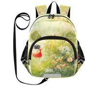 ZRWLUCKY Zaino con orecchie carine per scolaro cintura per bambini ragazzi/ragazza borsa personalizzata anti-smarrimento per bambini con striscia riflettente fata e fiore verde, fata e fiore verde