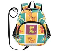 ZRWLUCKY Zaino con orecchie carino per la scuola elementare cintura ragazzo ragazza zaino personalizzato anti-perso con striscia riflettente controllo dinosauro, controllo dinosauro dei cartoni