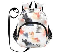 ZRWLUCKY Zaino per bambini carino con orecchie carine cintura piccola ragazza zaino personalizzato anti-smarrimento zaino con striscia riflettente divertente gatto shabby chic, divertente gatto shabby