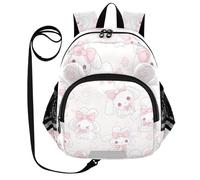 ZRWLUCKY Zaino per bambini con orecchie carine cintura per bambini ragazzi/ragazze zaino personalizzato anti-smarrimento per bambini con striscia riflettente coniglio carino, taglia unica, carino