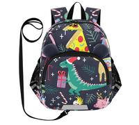 ZRWLUCKY Zaino per bambini con orecchie carine cintura ragazzo ragazza zaino personalizzato anti-smarrimento con tasca per bottiglia d'acqua con striscia riflettente animale festa felice nero, festa