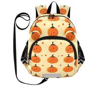 ZRWLUCKY Zaino per bambini con orecchie carino cintura per ragazzi ragazze zaino scolastico personalizzato anti-perso con striscia riflettente zucca arancione semplice, zucca arancione semplice
