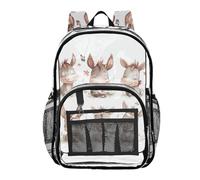 ZRWLUCKY Zaino Scuola Trasparente Zaino Scuola Trasparente Per Adulti Trasparente Trasparente Heavy Duty Zaini Carino Felice Culo Bianco, Carino Felice Culo Bianco, Taglia Unica, Carino Felice Culo