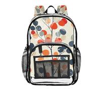 ZRWLUCKY Zaino trasparente per bambini per la scuola zaino trasparente per ragazze adolescenti borsa in PVC trasparente foglia arrotondata beige, foglia arrotondata beige, taglia unica, foglia