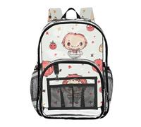 ZRWLUCKY Zaino trasparente per bambini zaini trasparenti per bambini per la scuola con tasca laterale trasparente resistente all'usura per piccoli mostri, carino mostro beige, taglia unica, carino