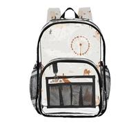ZRWLUCKY Zaino trasparente per la scuola media per adolescenti, trasparente, per boho, cactus, città occidentale, stile boho, cactus, città occidentale, taglia unica, Boho Cactus e città occidentale