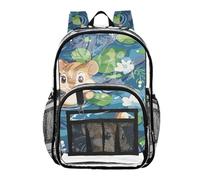 ZRWLUCKY Zaino Trasparente Per La Scuola Trasparente Zaino Per La Scuola Superiore Per Ragazze Adolescenti Zaino Pesante Trasparente Animale Carino Un Fiume, Animale Carino Un Fiume, Taglia Unica