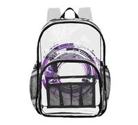 ZRWLUCKY Zaino trasparente per la scuola zaini trasparenti per ragazze ragazzi borsa in PVC trasparente cerchio viola e ciano, cerchio viola e ciano, taglia unica, cerchio viola e ciano, taglia unica