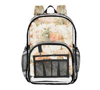 ZRWLUCKY Zaino trasparente Scuola Zaino Trasparente Per Ragazze Trasparente Trasparente Trasparente Pesante Borse Natura Zucca Stile Vintage Beige, Natura Zucca Stile Vintage Beige, Taglia Unica