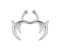 ZS 1 anello finto per setto nasale, non forato, finto clicker, anello per setto nasale, gioiello per uomini e donne, rame placcato oro, Nessuna pietra preziosa