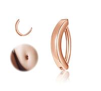 ZS 14G Clicker Piercing Ombelico per Donna, Argento 925 Anelli per Ombelico con Bilanciere Inverso Curvo Piercing Banana Gioielli per Il Corpo
