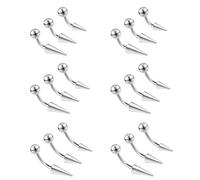 ZS 18 pezzi piercing per sopracciglio da 16G con punte, gioielli con bilanciere curvo labret verticale anelli per labbra, orecchini con punte per trago elica rook anelli per ponte del naso per donne e