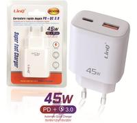 Zs/Caricatore Ricarica Rapida Smartphone USB-C PD+QC 45W + USB QC 3.0 LinQ AC453