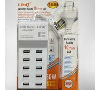 Zs- CIABATTA CARICATORE A MURO MULTIPLA CARICABATTERIE CARICA BATTERIA 10 PORTE