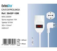 Zs/EXTRASTAR CAVO DI PROLUNGA SPINA 10A 1 PRESA SCHUKO CON PROTEZIONE CAVO 10 Me