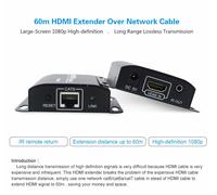 Zs- HDMI EXTENDER VIA Cavo LAN CAT6 CON IR HDMI 3D 1080P 60M