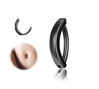 ZS Piercing per ombelico da donna, in argento Sterling 925, 14 G, con chiusura a scatto, dorato, curvo, gioiello per il corpo, 10mm, Argento sterling, Non pietra preziosa