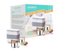 Zs- Scaldavivande Elettrico Portatile 2L Porta Pranzo Termico Cesti Acciaio