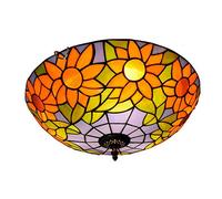 ZSBLXHHJD Plafoniere Tiffany Fatte a Mano 40CM Blu Americano Sun Flower Retro Macchiato galss Lampada da soffitto della navata Laterale Corridoio Balcone Foyer Camera Luce di soffitto