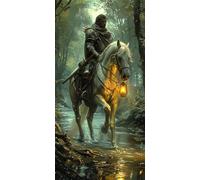 Zsccvzlu Dipingi con i Numeri Adulti, Pittura con i Numeri Cavaliere Paint by Numbers Bambini Adulti Hobby Creativi, con Pennelli Pittura a pigmento Acrilico Disegno Senza Cornice 40X80CM