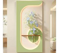 ZSCNYHMT Arte murale e Decorazione LED 3D Moderne, Dipinto Decorativo in Texture di arenaria Realizzato a Mano con fioriera idroponica per Soggiorno, Ingresso e corridoio(B,15.7 * 31.5in)