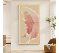 ZSCNYHMT Decorazione Murale 3D, Scultura Decorativa A Sospensione con Piante Verdi Simulate, Quadro Decorativo con Piante Verdi in Arenaria E Luci LED(Gold Frame C,27.6 * 55.1in)