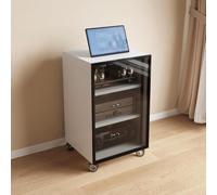 ZSCNYHMT Mobile AV Con Spazio Regolabile E Porta In Vetro | Struttura ripiani rinforzata, fori cavi nascosti, organizzazione apparecchiature, per studi(A2,80cm/31.5in)