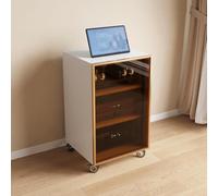 ZSCNYHMT Mobile AV Con Spazio Regolabile E Porta In Vetro | Struttura ripiani rinforzata, fori cavi nascosti, organizzazione apparecchiature, per studi(A,80cm/31.5in)
