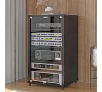 ZSCNYHMT Rack Media, Mobile Audio Con Ripiani Regolabili E Ventilazione | Layout ripiani regolabile, struttura stabile, setup audio ordinato, adatto agli studi(B,100cm/39.4in)