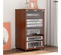 ZSCNYHMT Rack Media, Mobile Audio Con Ripiani Regolabili E Ventilazione | Layout ripiani regolabile, struttura stabile, setup audio ordinato, adatto agli studi(A,100cm/39.4in)