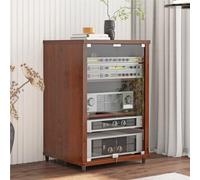ZSCNYHMT Rack Media, Mobile Audio Con Ripiani Regolabili E Ventilazione | Layout ripiani regolabile, struttura stabile, setup audio ordinato, adatto agli studi(A,80cm/31.5in)