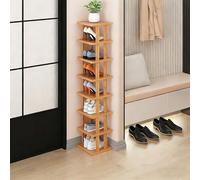 ZSCNYHMT Scarpiera in bambù A 5/6/7/8 Ripiani, Moderna Salvaspazio E Verticale Organizer per Scarpe, per Ingresso E Camera da Letto(Raw Wood,8th Floor)