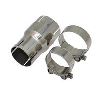 ZSGHJA Terminali di Scarico per Auto Adattatore Riduttore per Tubo di Scarico in Acciaio Inossidabile Silenziatore di Scarico per Moto Tubo Saldato Universale Tubo di Scarico(I.D 51MM-57MM)