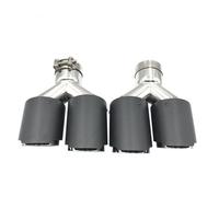 ZSGHJA Tubo Scarico Dell'auto 1 Paio di Terminali di Scarico in Fibra di Carbonio Multi-Misura, A Doppia Uscita, Universali, in Acciaio Inox Punta Scarico(63MM IN-114MM out)