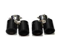 ZSGHJA Tubo Scarico Dell'auto 1 Paio Terminali Scarico in Fibra Carbonio Lucida in Acciaio Inossidabile con Morsetto Ugello per BMW 840i G14 G15 G16 Punta Scarico(Carbon Fiber D)