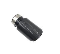 ZSGHJA Tubo Scarico Dell'auto 1 Pezzo di Silenziatore in Acciaio Inossidabile Nero + Tubo di Scarico in Carbonio Lucido Terminali di Scarico Universali Punta Scarico(54MM IN-101MM out)