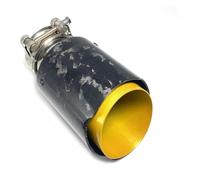 ZSGHJA Tubo Scarico Dell'auto 1pezzo Universale per Auto Lucido in Fibra di Carbonio Dorato Punta del Silenziatore Tubo di Scarico Ugello in Acciaio Inox Punta Scarico(63MM IN-76MM out)