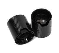 ZSGHJA Tubo Scarico Dell'auto 2 Pezzi Terminale di Scarico per BMW F30 per M335i per M340i F32 F33 F36 per M435i per M440i in Fibra di Carbonio ID 60 Mm Punta Scarico(Opaco)