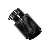 ZSGHJA Tubo Scarico Dell'auto Terminale di Scarico in Fibra di Carbonio Lucida per Auto, Ugello Universale Dritto in Acciaio Inox Nero Punta Scarico(63mm-89mm)