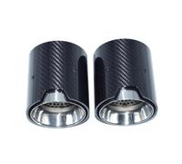 ZSGHJA Tubo Scarico Dell'auto Terminale di Scarico in Fibra di Carbonio per BMW Serie 3 Serie 4 320d 330i 330e 425 435G20 G21 G23 Punta Scarico(1 Pair Silver)