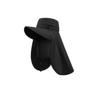 ZSHDLHLS Cappello da Pescatore Cappelli Sole Maschera A Scialle Tre in Una Donna con Protezione Solare Upf1000+ Berretto Secchio del Viso per Il Ciclo All'aperto-Nero-Come Foto