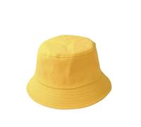 ZSHDLHLS Cappello da Pescatore Cotton Estate Pieghevole Secchio di Unisex Donne Un Sole All'aperto Pesca A Colori Puro Bacino-Giallo-Bambino (52-54 Cm)