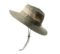 ZSHDLHLS Cappello da Pescatore Secchio Pieghevole Donna Largo Protezione Solare in Rete per La Pesca Spiaggia Traspirante con Il Buco della Coda di Cavallo-Marrone