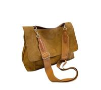 ZSHDTKWB Borse a Tracolla da Donna Borsa per La Spalla in Pelle Scamosciata Marrone Smerigliata Inverno retrò di con Donna-Marrone