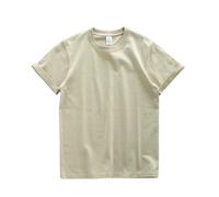 ZSHDTKWB Maglietta Uomo T-Shirt Pesante di Grandi Dimensioni per Summer Short Top Cotton Cotone Casual T-Shirt-Beige-m (60-67,5 kg)