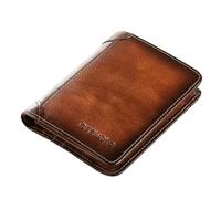 ZSHDTKWB Portafoglio Donna di Uomini Bloccanti per Tripuld Vintage Sottile Corto Multiple-Brown-2