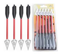 ZSHJGJR 12PCS 6,3'' 6,5'' Frecce in Alluminio per Balestra Freccia Tiro con L'Arco Sport Bulloni per Balestra frecce da 6,5" Frecce per Caccia in Alluminio per palloni da 50-80 lbs (Rosso2)